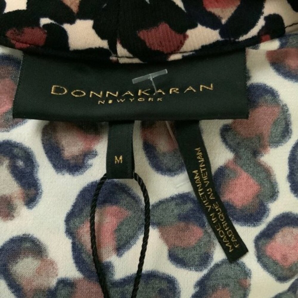 Donna Karan New York Leopard Print Twist Front Career Blouse M - Picture 4 of 7